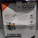 ClearSpace Clear Plastic Storage Bins  Pantry Organizers & Storage Containers, Cabinet Organizer - Home Organization Must Haves for Kitchen, Laundry Room, Office, Closet, Garage & Freezer (4 Pack)