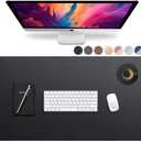 Leather Desk Pad 36" x 20", Vine Creations Office Desk Mat Waterproof Black - Premium Quality - Smooth Mouse Writing Surface - Maximum Protection Dual-Sided Pu Leather Blotter for Desk Office/Home