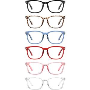 CCVOO Women's Clear Vision Blue Light Blocking Reading Glasses Black/Leo/Blue/Red/Pink/Clear, +2.75