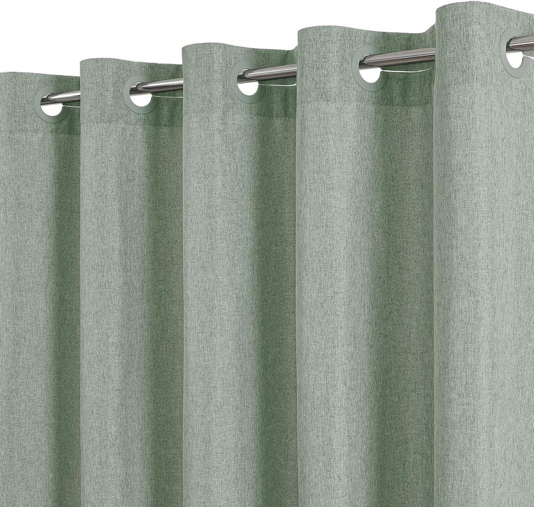 eachope No Hooks & No Liner 150GSM Fabric Shower Curtain,71Wx74L,Sage Green