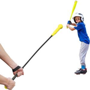 Baseball Hitting Stick,Batting Practice Equipment for Baseball and Softball,Extended Handlebar with Grip Strap,Ideal One-on-One Baseball Training Equipment, Baseball Swing Trainer