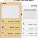 White Rectangle Lamp Shades Set of 2, 16"L x 8"W x 10"H, Large Replacement Lampshades for Table Lamps Floor Lamps, Natural Linen Bedside Lamp Shades, Spider, Harp Holders Included, Easy Assembly