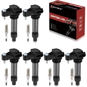 UF569 Ignition Coil Pack & Iridium Spark Plugs Compatible with GMC Acadia Terrain Chevy Traverse Equinox Buick Enclave Cadillac CTS Pontiac Saturn 3.0L 3.6L V6 2007-2019 Coil Pack Sets of 6