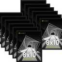 Picrit 8x10 Picture Frame Set of 12, Wall Gallery Photo Frames without Mat, Multi Photo Display for Home Decor, Black