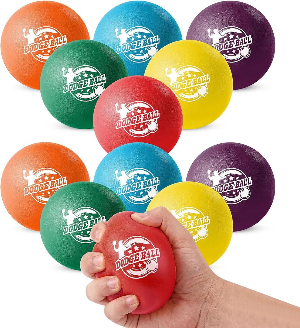 Jerify 12 Pcs Foam Dodgeball Set 3.5 Inch Soft Skin Playground Dodgeballs Bulk, Low Density Foam for Non Sting Dodgeball Sports Equipment for Kids and Adults