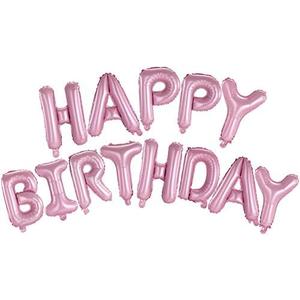 Happy Birthday Balloons Banner Pink 16 Inch Mylar Foil Letters | Inflatable Party Decor and Event Decorations for Kids and Adults | Reusable, Ecofriendly Fun