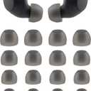 Replacement Silicone Ear Tips for Sony WF-C510 / WF-C500 / WF-C700N / WF-C710N Wireless Earbuds, 8 Pairs (XS/S/M/L) (Black)