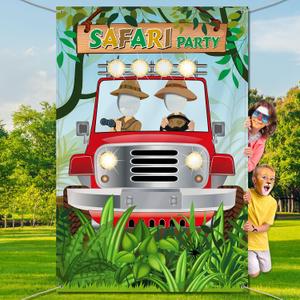 Blulu Jungle Safari Photo Prop, Large Fabric Safari Backdrop Adventure Photo Background, Funny Jungle Game Supplies Birthday Party Decor, 59 x 39.4 Blulu Jungle Safari Photo Prop, Large Fabric Safari Backdrop Adventure Photo Background, Funny Jungle Game Supplies Birthday Party Decor, 59 x 39.4