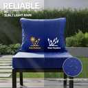 24x24 Inch Outdoor Chair Cushions Set of 2, Patio Furniture Cushions - Removable Cover, Water-Repellent, Fade-Resistant, Non-Slip Bottom & Straps, Replacement for Deep Seat Sofa & Couch - Navy