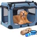 Petprsco Soft Collapsible Dog Crate, 40 inch Portable Dog Crates for Large Dogs, XL Dog Crate for Travel, 3 Door Foldable Pet Kennel with Durable Mesh Windows Indoor & Outside