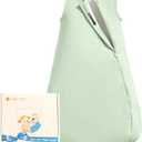 0.5 Tog 1.0 Tog Baby Sleep Sack, Unisex Cotton Toddler Sleeping Sack for Babies, 2-Way Zipper Baby Wearable Blanket (3-6 Months, Light Green)