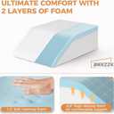 BIEEZZK Leg Pillow Elevation Blood Circulation, Leg Elevating Pillows for After Surgery, Sleeping, Memory Foam Wedge Pillow for Legs Swelling, Foot Knee Pillow for Back Pain, 23.616.88in, White/Grey