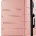 Sweetcrispy Carry on Luggage, Hard Shell ABS, Double Spinner Wheels Lightweight Suitcase TSA Lock, Light Pink, 24 Inch