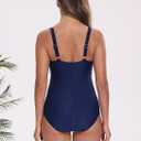 Itzel Women's Twist Front One Piece Swimsuit Ruched Tummy Control