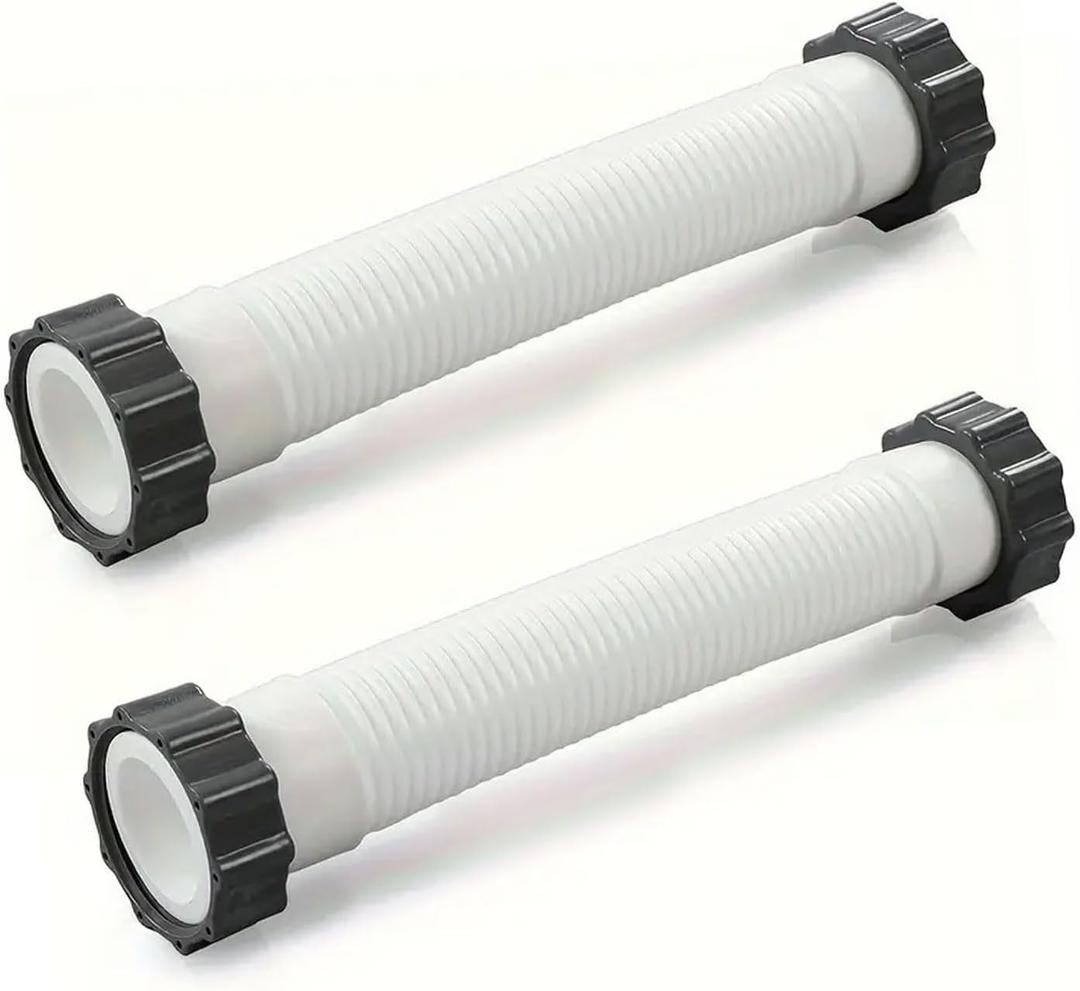 1-1/2 Inch 11535 Replacement Pool Hose for above ground pools - 1.5" Pool Sand Filter Pump Hose for Intex Sand Filter Pumps & Saltwater Systems 26371CA 26371EH 28647EG (White -2 Pack)