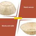 6 Pack Bamboo Bread Basket, 12" Round Stackable Gift Baskets, Woven Food Storage Serving Organizer for Vegetables Snacks Berry Fruit, for Kitchen Restaurant Centerpiece Display Party Wedding
