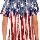 CM-Kid 4th of July Patriotic Shirt for Women American Flag Clothing Summer V Neck Short Sleeve USA Outfit Tee Top (S)