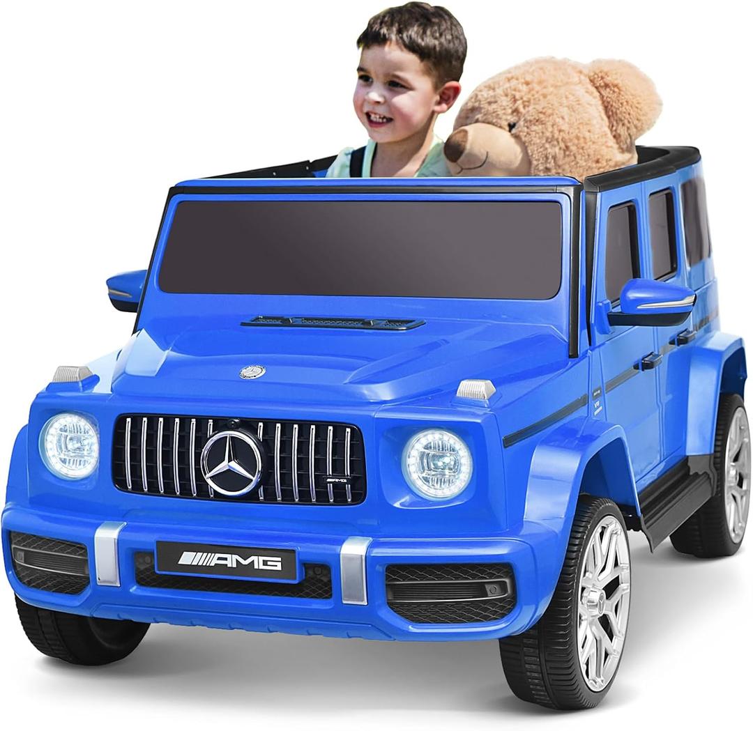 Joywhale 24V 2-Seater Kids Ride on Car Licensed Mercedes-Benz G63 Powerful 4WD for Kids Ages 3-8, with 7AH Big Battery, Remote Control, Soft Braking, 4-Wheel Suspension, LED Headlight & Music, Blue