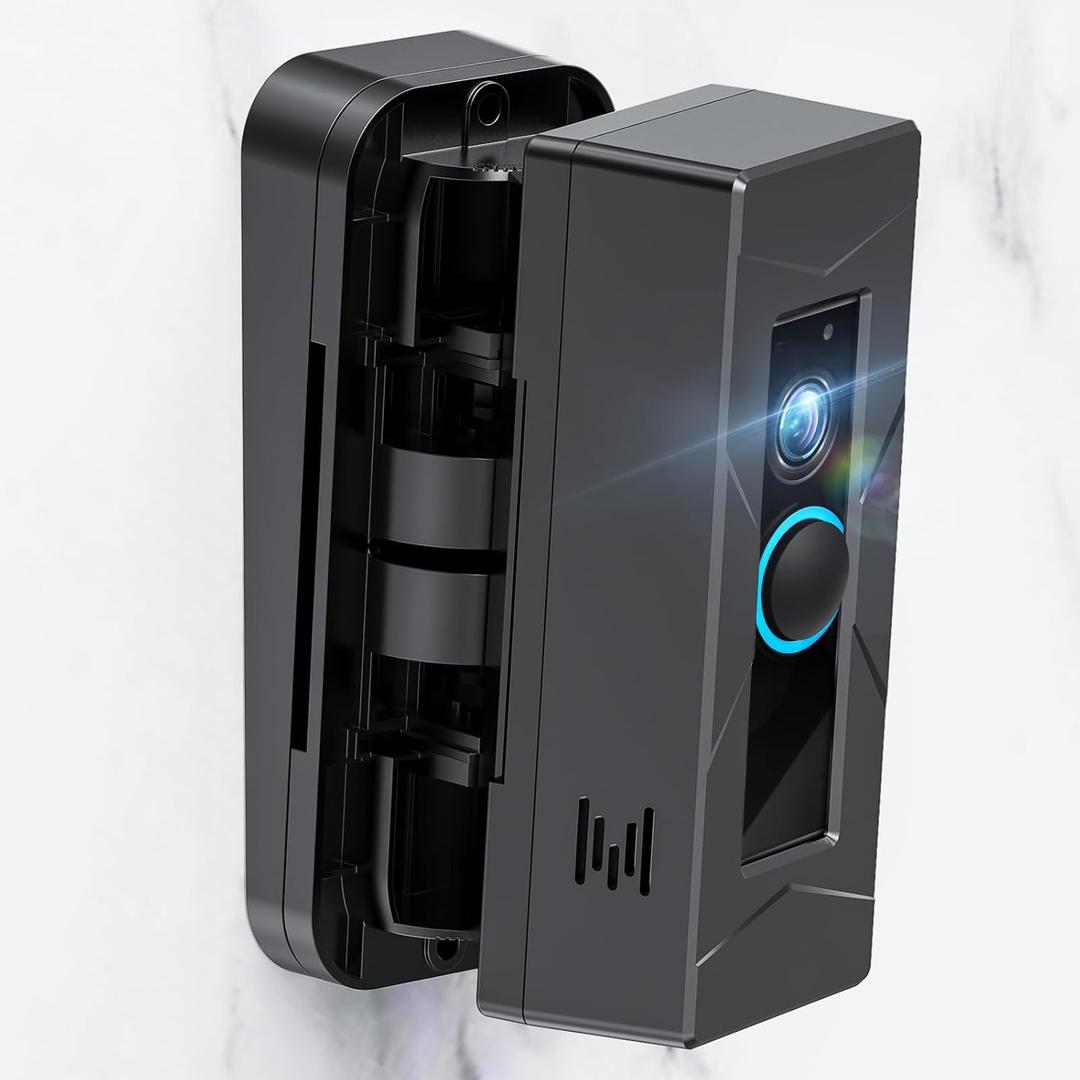Wired Anti-Theft Camera Mount with Angle Mount and Wedge, Compatible with Ring Wired Doorbells, Adjustable Angle 0-70 (Doorbell Not Included, Not Compatible with Blink/Eufy) (R Dedicated -Nailed Wall)