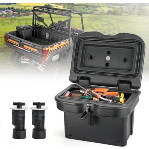 KEMIMOTO UPGRADED Anti-Theft Storage Box 5.5GAL Compatible with Polaris Ranger 1000 XP 900 800 700 570 500 (2013-2025), General 1000 Cargo Box Hard 21L Toolbox Accessories
