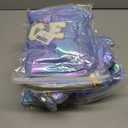 10 x Hiroyuki Iridescent Makeup Bag, 14 inches Cosmetic Bag, Large Capacity Travel Pouch (Face, blue)