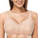 ZeroBound Women's Minimizer Bras Comfort Cushion Strap Wirefree Full Coverage Large Bust Non-Padded Bra (36D, Pink Nude-leopard)