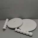 Round Side Table, Small Drink Table for Small Spaces, Modern Accent End Table Nightstand with Solid Wood Leg for Living Room, Bedroom, Corners, and Office (White)