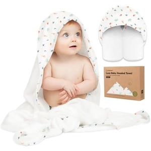 KeaBabies Hooded Baby Towel for Newborn - Viscose Derived from Bamboo Large Baby Bath Towels with Hood for Boys, Girls, Toddler, Extra Absorbent & Soft Newborn Bath Essentials (Wildscape)
