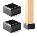 4"x4" (Actual: 3.5"x3.5") Deck Post Base Cover Split, Aluminum Post Base Trim Skirt Decorative Black 2Pack