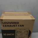 HG Power 10 Inch Shutter Exhaust Fan with Speed Controller, 647CFM High-Speed Vent Fan with, 1400RPM Wall Mounted Attic Fan for Shed, Garage, Greenhouse Ventilation, Black