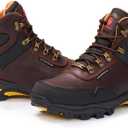 SUREWAY Men's 6" Soft/Steel Toe Heavy Duty Waterproof Work Boot - Leather,Lace Up,Oil/Slip Resistant Dual-Density Comfortable Outsole,EH Construction Industrial Ankle Safety Men Work Boots (Brown)