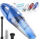 Handheld Vacuum Cordless Rechargeable  6000Pa Mini Hand Held Vacuum, LED Light, 2025 Mins Runtime, USB Charging, 500ML Cup  Lightweight Small Vacuum Cleaner Cordless for Car/Office/Home (Blue)