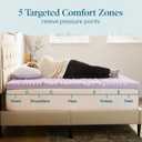 LUCID Lavender Infused 3 Inch Memory Foam Mattress Topper with 5 Zones Full Size Plush Feel CertiPUR Certified Dorm Room Essentials
