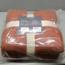 meadow park Stonewashed Linen Blend Box Stitch Quilt and Matching Pillow Shams 3pcs Set, Queen Size, Cayenne Color