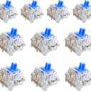 Zhouwang 88 Crystal Blue Switches,2 Kailh Box Switches,Dustproof and Waterproof,Strong Tactile Feedback with Crisp Click Sound,Suitable clicker for 3D Prints and MX Gaming Mechanical Keyboards (90Pcs)