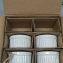 LE TAUCI Ramekins 6 OZ, Ceramic Souffle Dishes, Oven Safe Custard Cups for Baking, Creme Brulee, Pudding, Dessert, Microwave & Dishwasher Safe, Set of 4, White