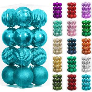 XmasExp 16ct Christmas Balls Ornaments - Shatterproof Large Hanging Ball Decorative Xmas Balls for Holiday Wedding Party Xmas Tree Decoration(3.15"/80mm, Lake Blue)