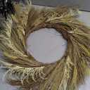Dried Wheat Wreath, Fall Wreath for Front Door, Pampas Dried Flower for All Seasons, Boho Wall Decor, Farmhouse Rustic Floral DIY Wreath Arrangement