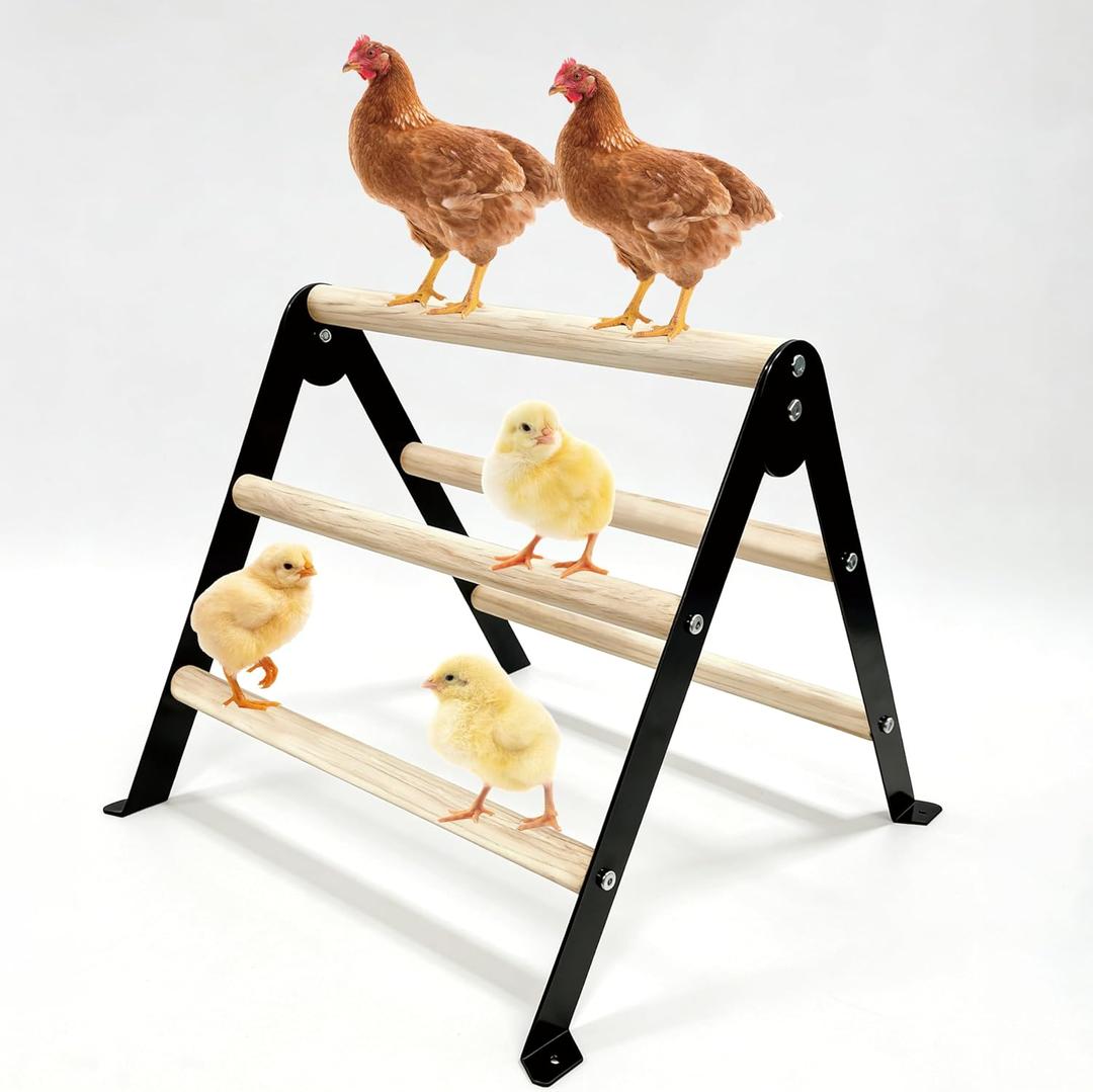 XCL Chicken Perch for Baby Chicks, Chicken Roosting Bars, Chicken Perch for Coop, Suitable for Backyard Poultry, Easy to Install Farm Chickens Roost Toys, A-Shaped Chicken Perch (S)