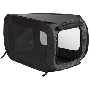 Beatrice Home Fashions Portable, Collapsible, Pop Up Travel Pet Kennel, 24" L x 16.6" W x 16" H, Black