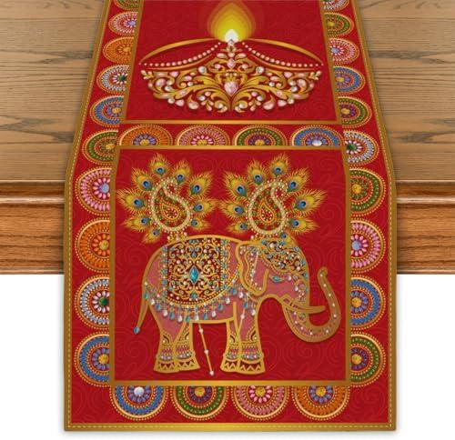 Happy Diwali Decorations for Home Diwali Table Runner Indian Peacock Deepawali Decor Indian Wedding Decorations for Home