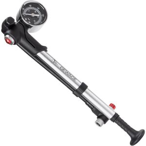 Shock Pump for Mountain, Road Bikes and Motorcycle - 300 Psi High Pressure for Front Fork and Rear Suspension Air Shocks Pump with Gauge -Portable Mini Pump with Air Bleed Button (Silver)
