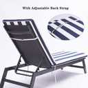 Only choice 2 Pcs Set Outdoor Lounge Chair Cushions Patio Chaise Lounge Replacement Cushions Furniture Seat Cushions (Blue+White Stripes-2 pcs), 74.4"x 22.05"x 2.76"
