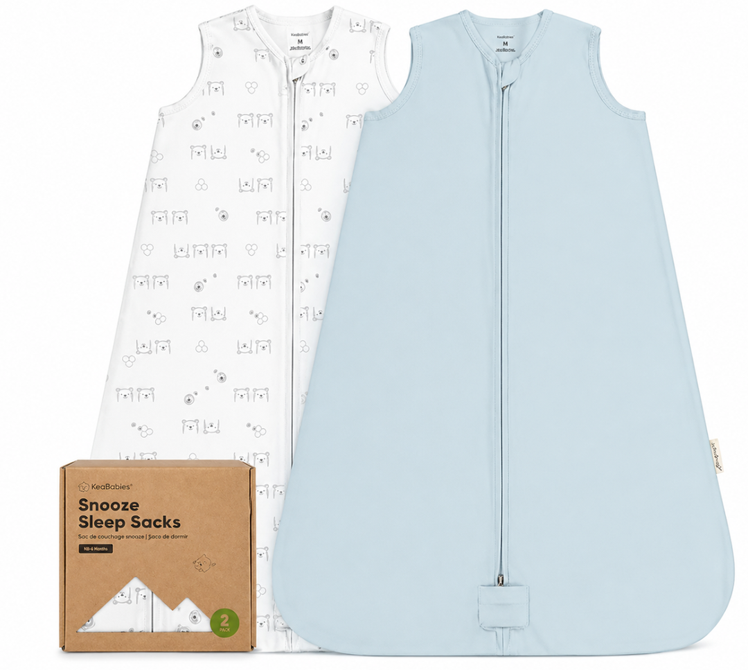 2-Pack Baby Sleep Sacks, Zipper Wearable Blanket - 0.5TOG Organic Cotton, Lightweight, Soft Cozy Toddler Sleeping Sack 6-12 months,Easy to Wear Large Newborn Transition Swaddles Sleepsacks(Glacier, M)