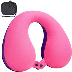 COOLBEBE Kids Travel Neck Pillow, Softly Double Support Neck Pillow for Car & Airplane, Traveling Gifts for Toddler & Children (1, Pinkish Purple)