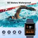 Fitness Tracker Watch with Heart Rate Monitor, Activity Tracker with Pedometer, Sleep Monitor, Calories & Step Counter, 5ATM Waterproof Smart Watch for Women Men Health Fitness Watch for Sports (Blue)