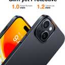 TORRAS Slim Fit Designed for iPhone 15 Case, [Ultra Thin as No Case on][Velvety Touch] Sturdy Protective Cover with Anti-Scratch Hard Plastic Super Slim Phone Case for iPhone 15 (6.1"), Black