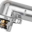 MITZONE Upgrade Aluminum Thermostat Housing Assembly Compatible with 2011-2021 Jeep Dodge RAM Chrysler 3.6L 3.2L V6 Vehicles - 200 Town & Country Avenger Grand Caravan Cherokee