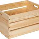Extra Large Pine Wood Crates For Storage, Vinyl Records Storage Crates,The Storage Crates Are Made Of Pure Natural Solid Wood,Exuding Natural Pine Flavor,Unfinished Wooden Crates For Display . (1)