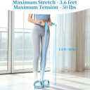 Pedal Resistance Bands with Handles, Upgrade 6-Tubes Manual Tension Training Pedal, Natural Rubber Foot Pedal Resistance Bands, Multifunction Fitness Bands for Abdomen, Waist, Arm, Leg